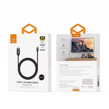 MCDODO Type-C to HDMI Cable Real 4K High Resolution (2 Meter)