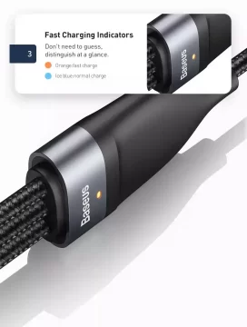 Baseus Flash Series Two-for-three Data Cable U+C to M+L+C 100W 1.2m Black