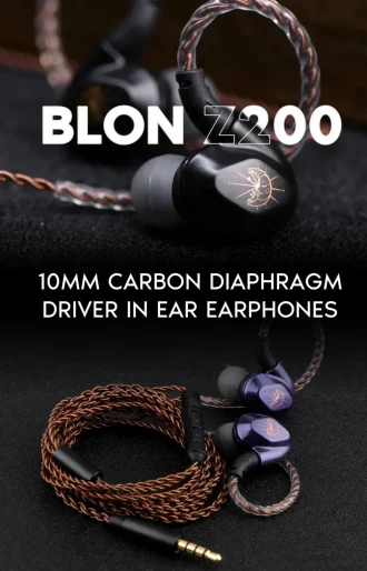 BLON Z200 HiFi 10mm Carbon Diaphragm Driver In Ear Earphones
